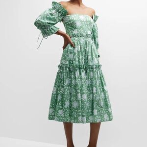 Eddy Olivia Tiered-Ruffle Floral Cotton Midi Dress